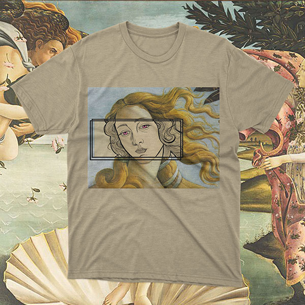 Mock-up Camiseta obras de arte - Botticelli